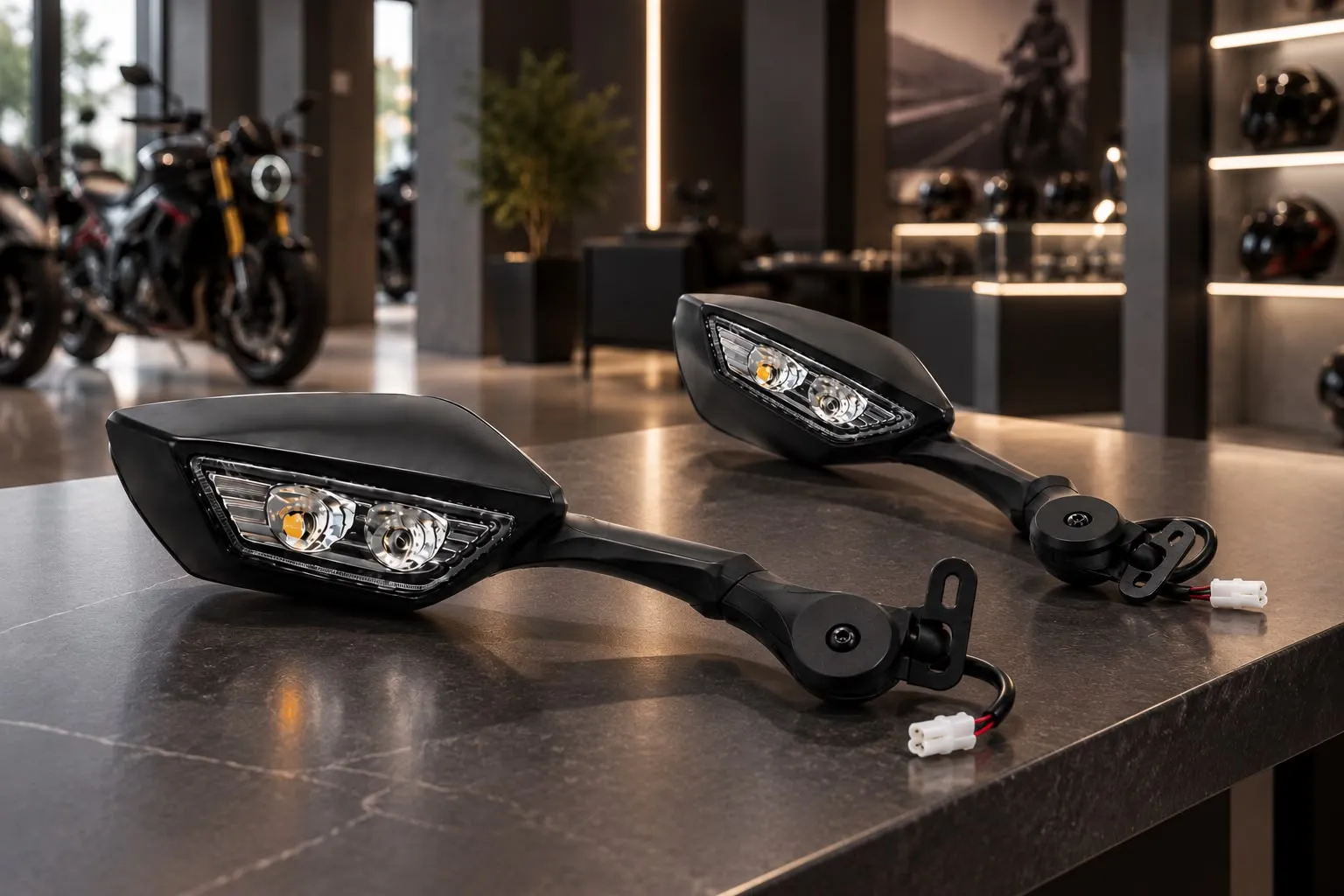 REM Motor LED Sinyalli Winglet Motosiklet Aynası